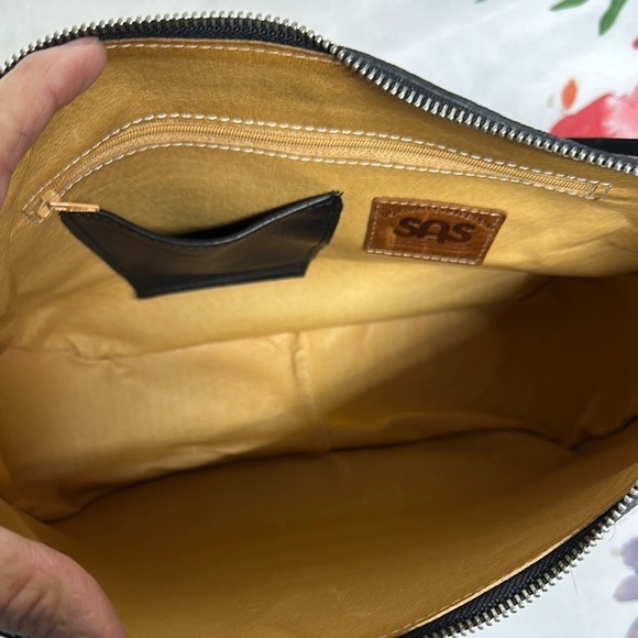 SAS Black and White Shoulder Bag with Zebra Print Leather/ calfskin - Picture 3 of 16